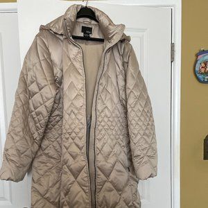 Women’s beige Down Jacket with Hood